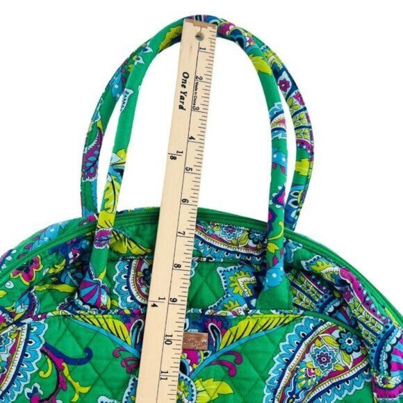 Vera Bradley Paisley Print Quilted Handbag - 12" x 6" - Green & Blue - Picture 8 of 8